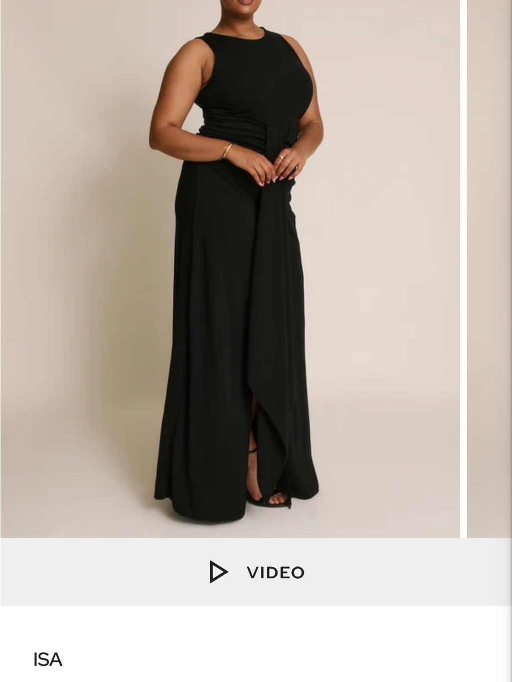 Women's Black Sleeveless Split-Front Evening Dress — image 3 of 8